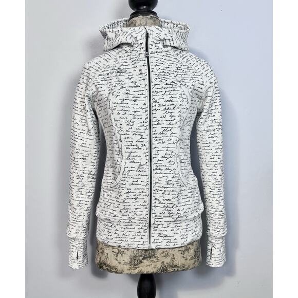 Lululemon Rare Scuba Hoodie II Sz 8 Manifesto Script Ghost RARE Jacket Size 8 - Picture 6 of 16